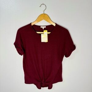 Crown of Hearts Burgundy Short Sleeve Tee | L